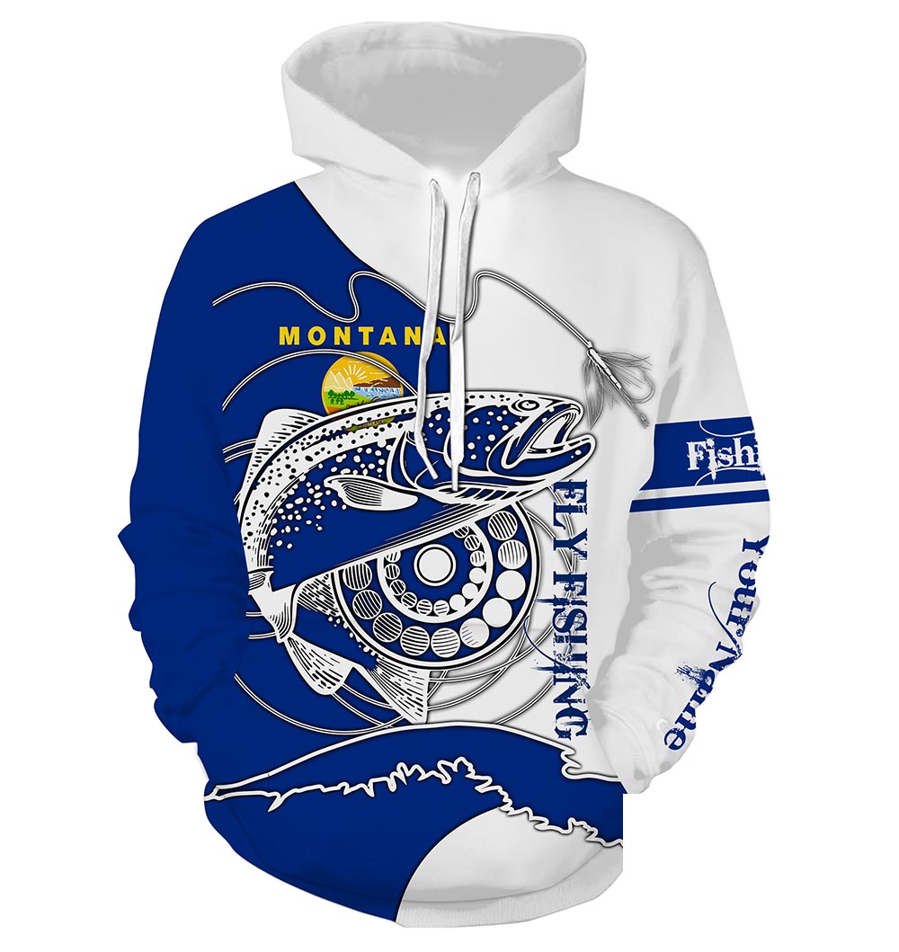 Montana Trouts fly fishing flag patriotic Custom name fishing jerseys | Hoodie - NPQ822