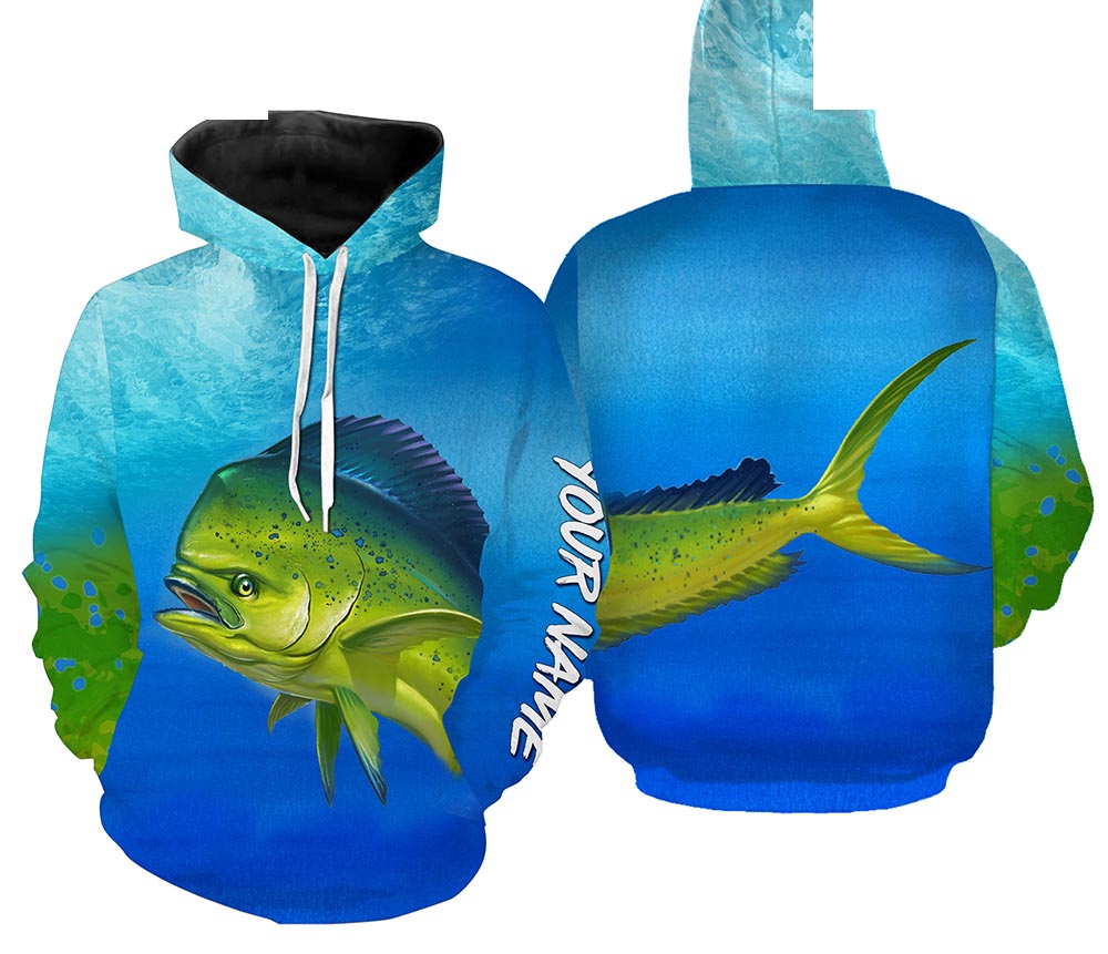 Mahi-mahi Dorado fishing green scales Custom fishing tournament Hoodie - NPQ561