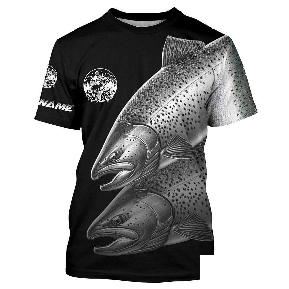 Chinook Salmon (King Salmon) Fishing camo performance Fishing Shirts Customize Name fishing T-shirt NPQ411