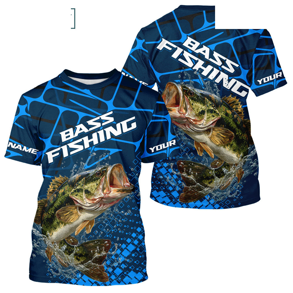 Largemouth Bass Fishing, Bass Fishing T-Shirts , Fishing Gift | Blue NHT385