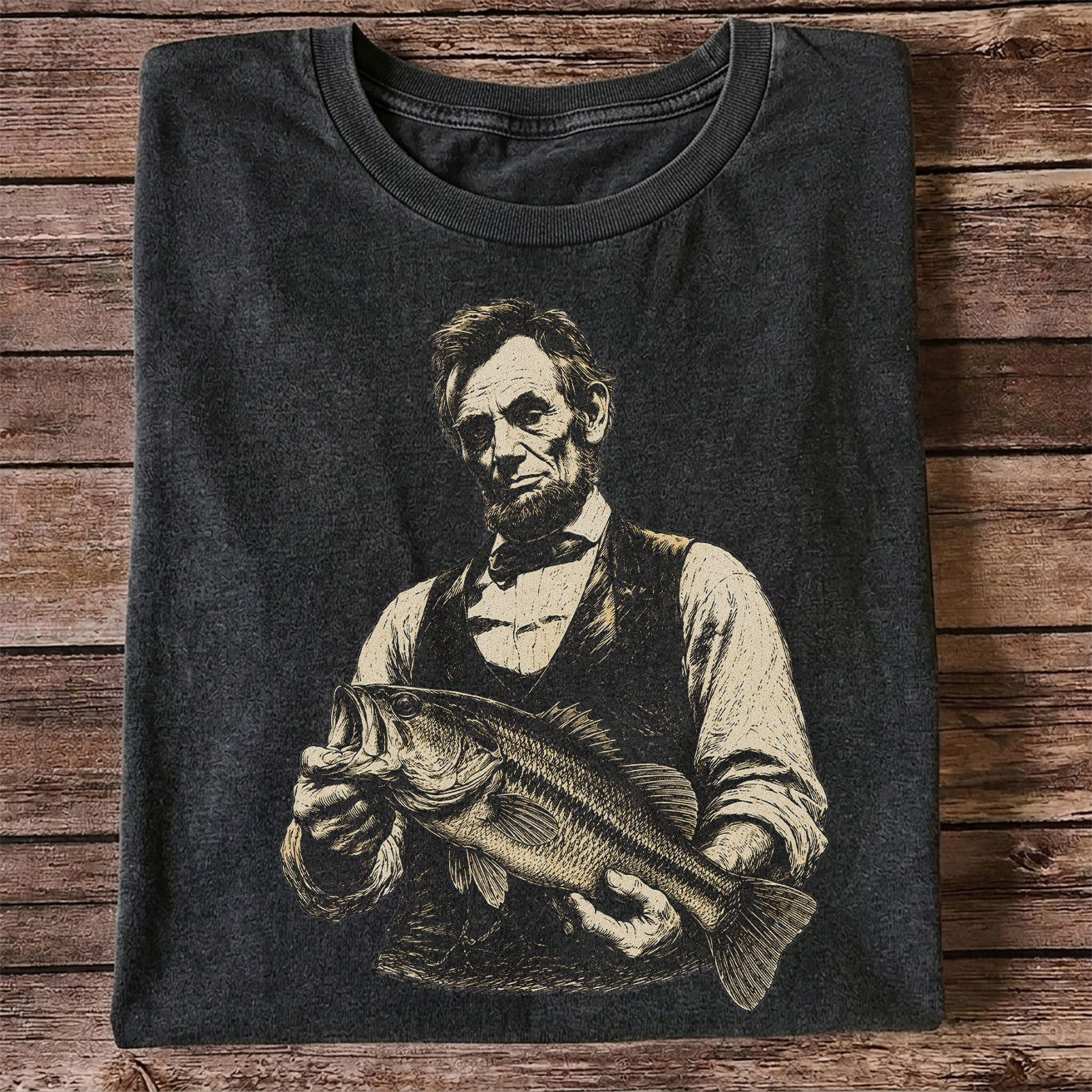 Abe Lincoln Bass Fishing T Shirt