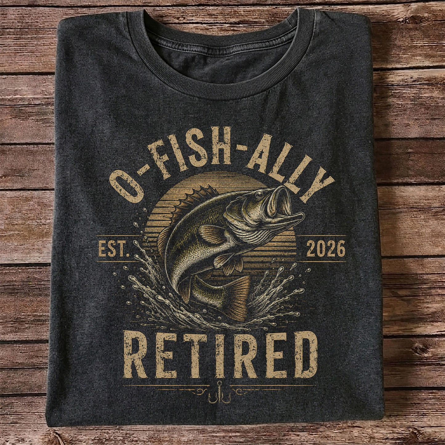 O-Fish-Ally Retired Bass Fishing T-Shirt