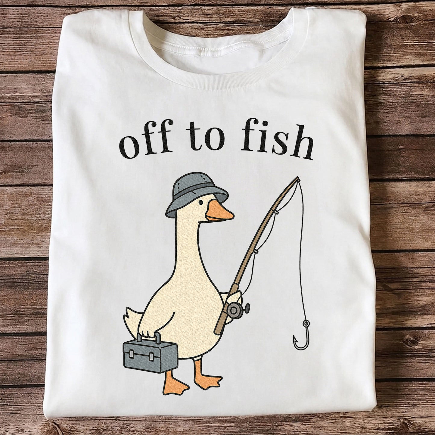 Off To Fish T-Shirt Funny Goose Fishing Shirt Vintage Angler Tee