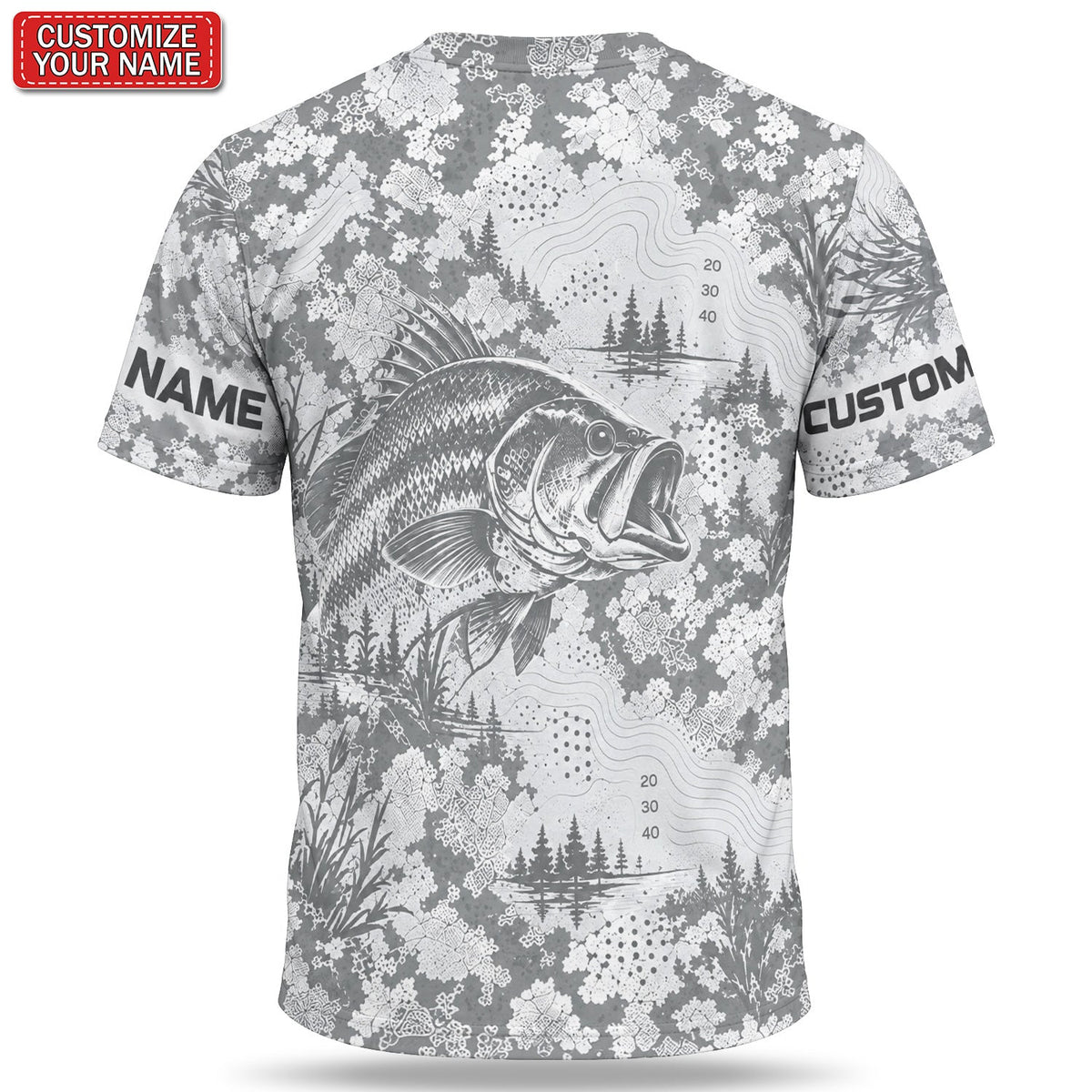 Personalized Largemouth Bass Fishing Graphic T-Shirt