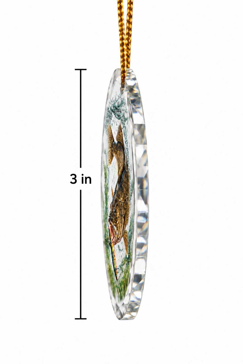 Strike of the Christmas Musky Glass Ornament, Fisherman Christmas Gift