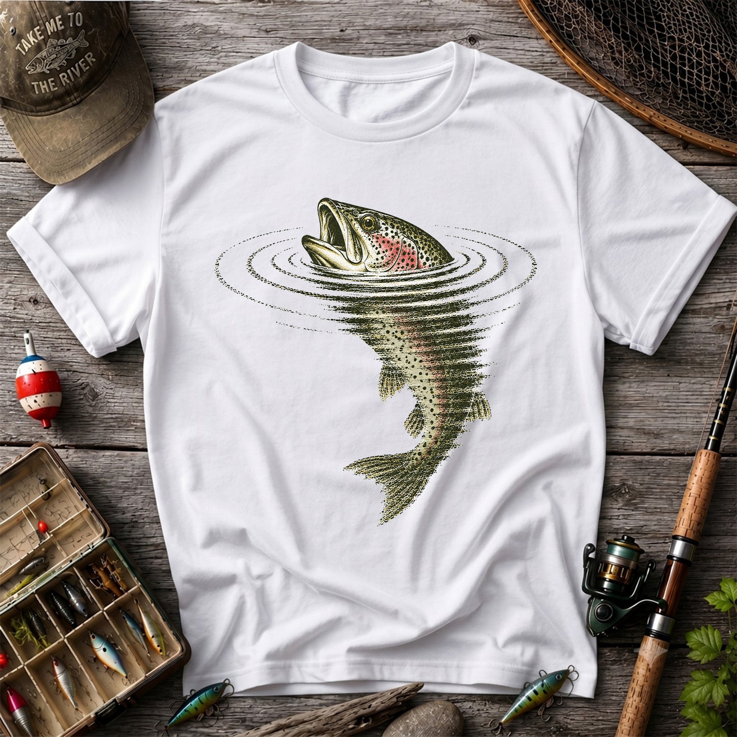 Trout Fishing T-Shirt River Fishing Vintage Angler Tee