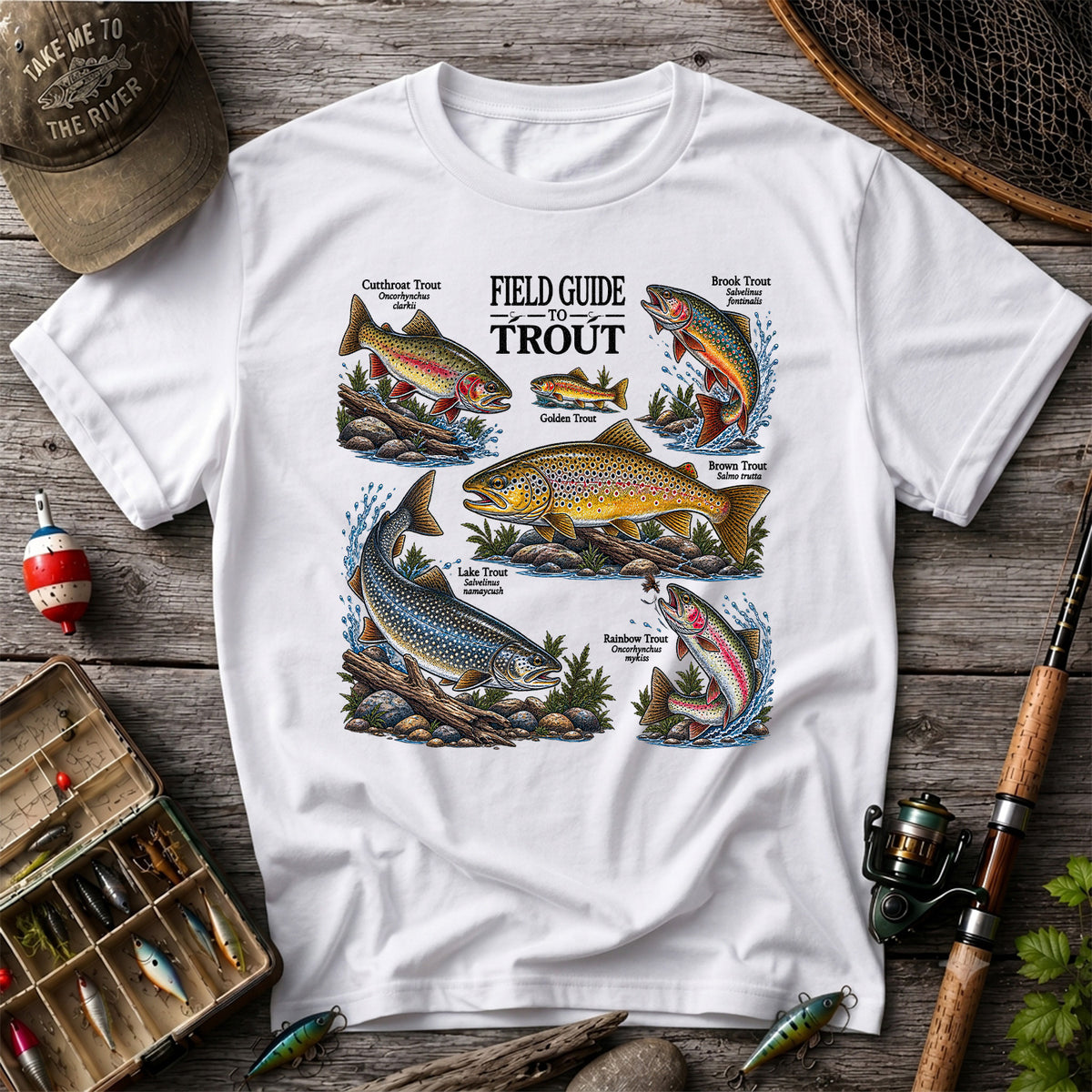Field Guide to Trout Fishing Species Graphic T-Shirt