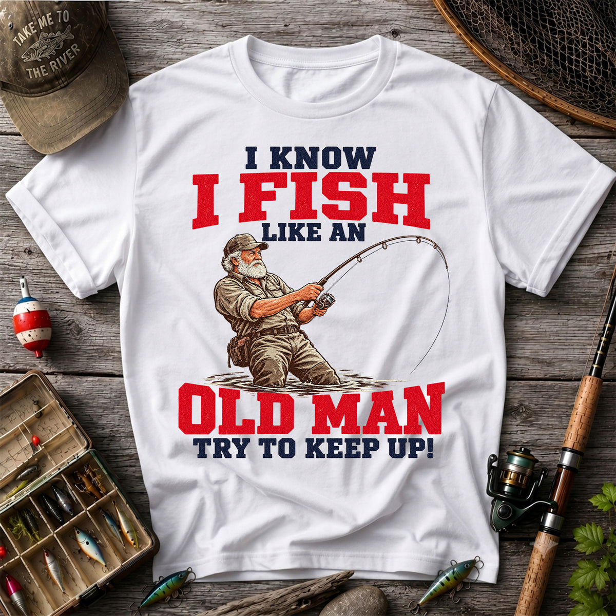 Vintage Angler Fly Fishing Graphic T-Shirt