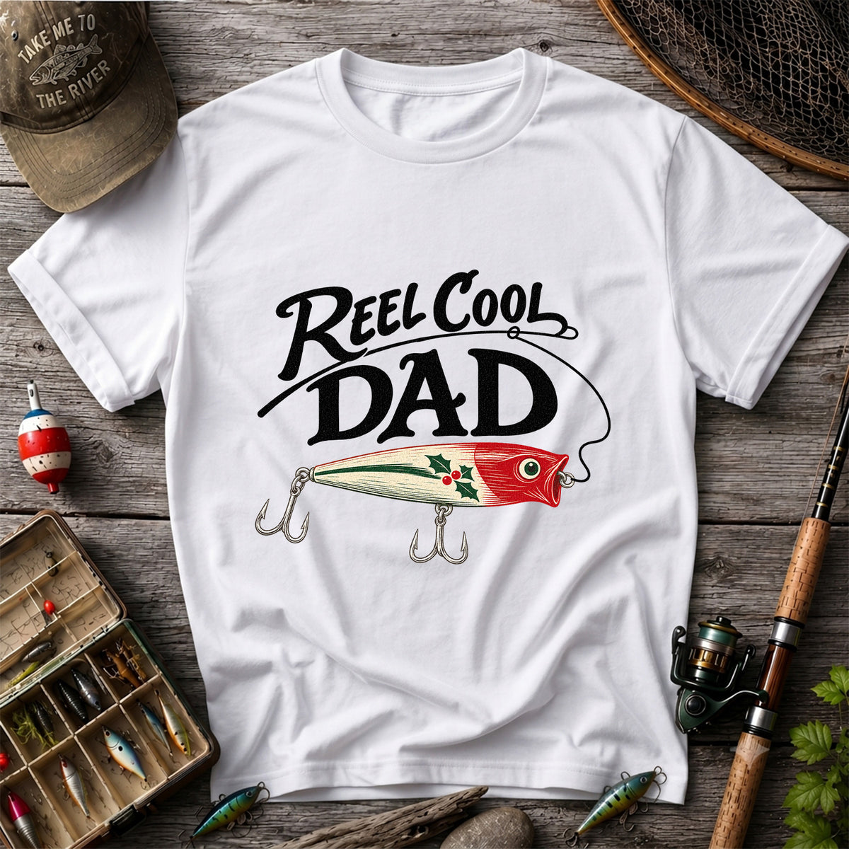 Reel Cool Dad Fishing Lure Graphic T-Shirt