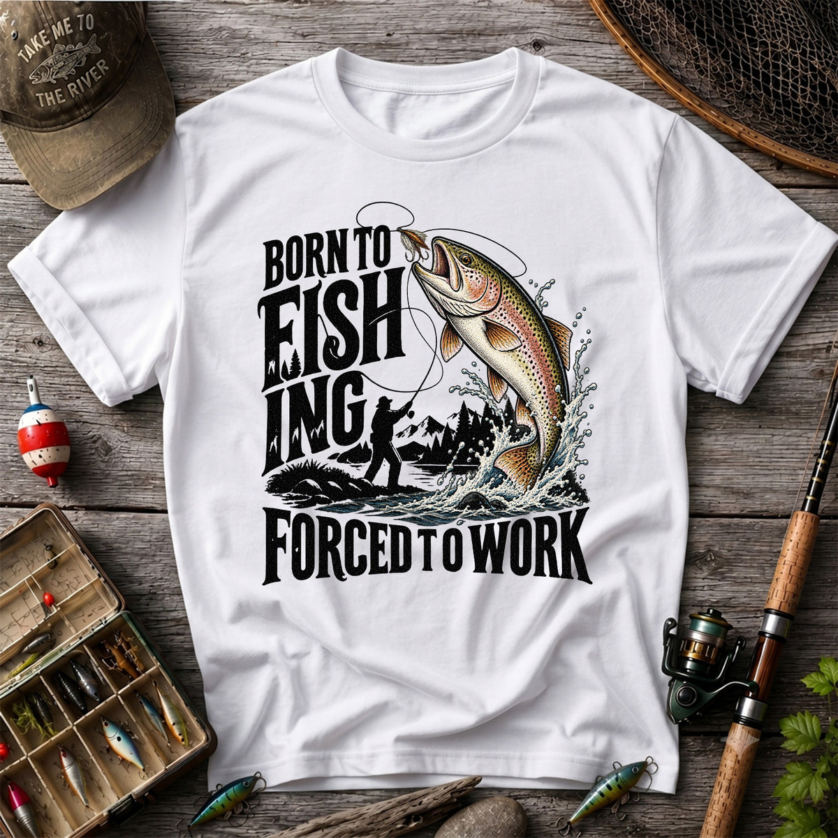 Born to Fish Trout Fishing Graphic T-Shirt