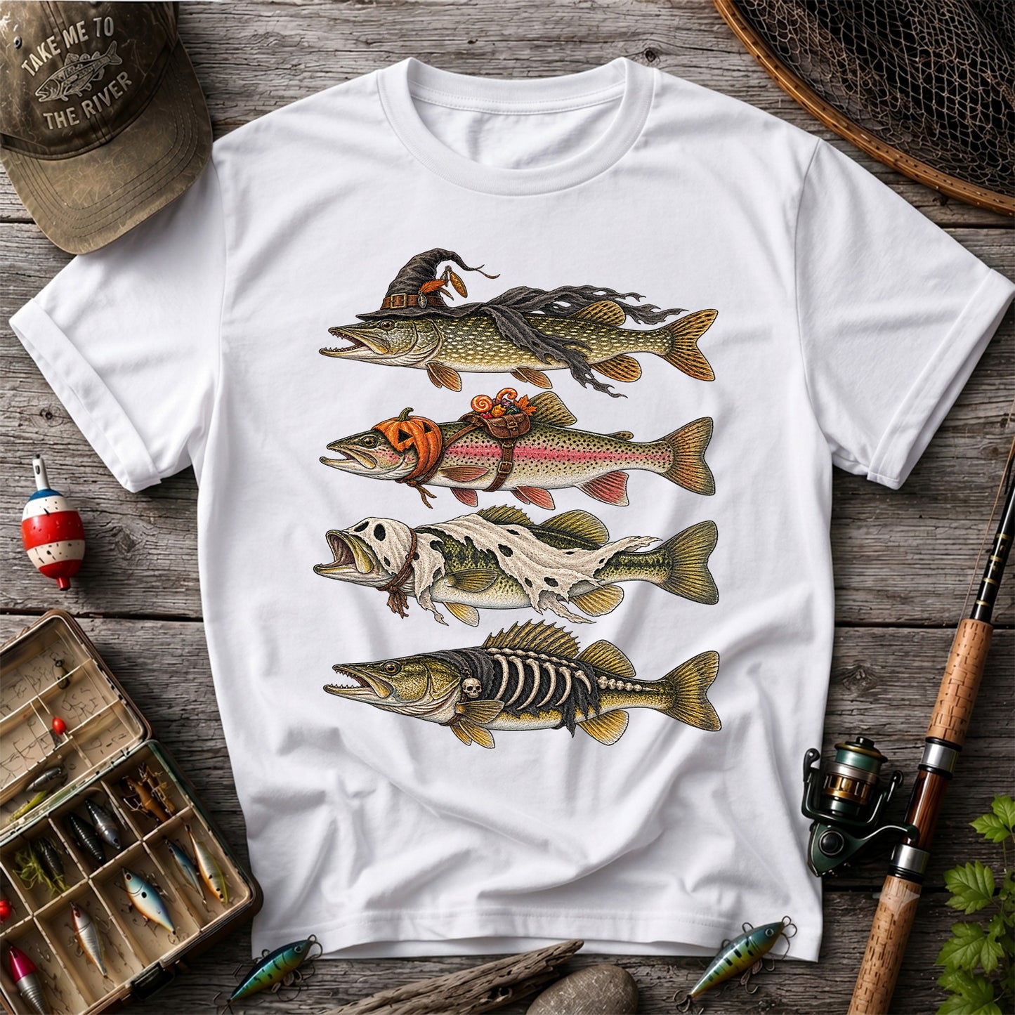Halloween Costume Fish Freshwater Fishing Graphic T-Shirt