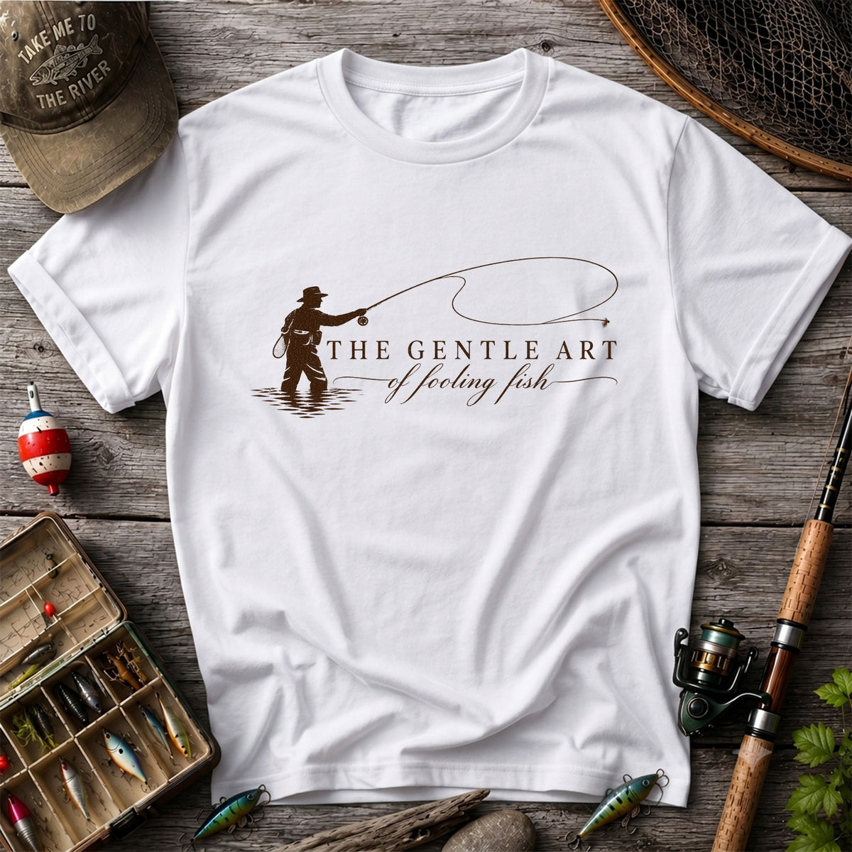 The Gentle Art of Fooling Fish Vintage Fishing Graphic T-Shirt