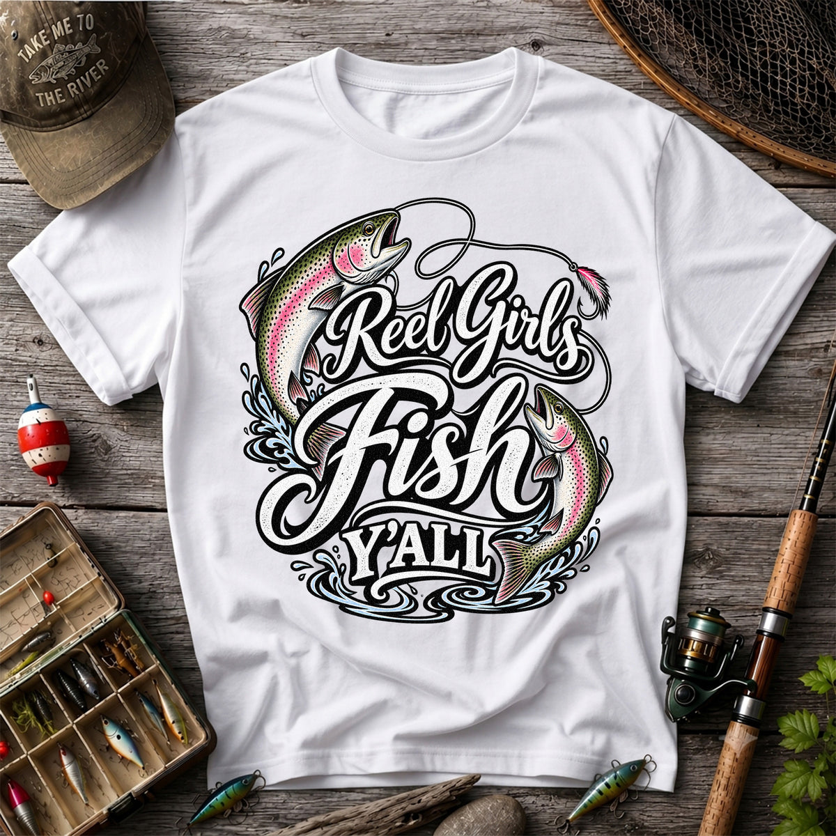 Reel Girls Fish Y'all Rainbow Trout Women's Fishing T-Shirt