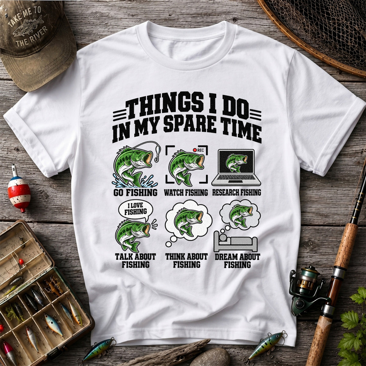 Things I Do in My Spare Time Funny Bass Fishing T-Shirt