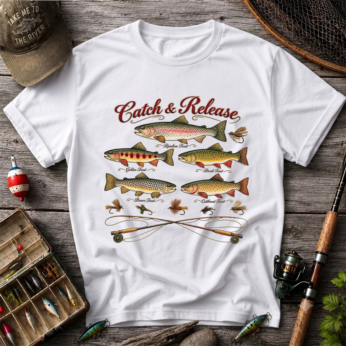 Catch & Release Trout Species Fly Fishing Graphic T-Shirt