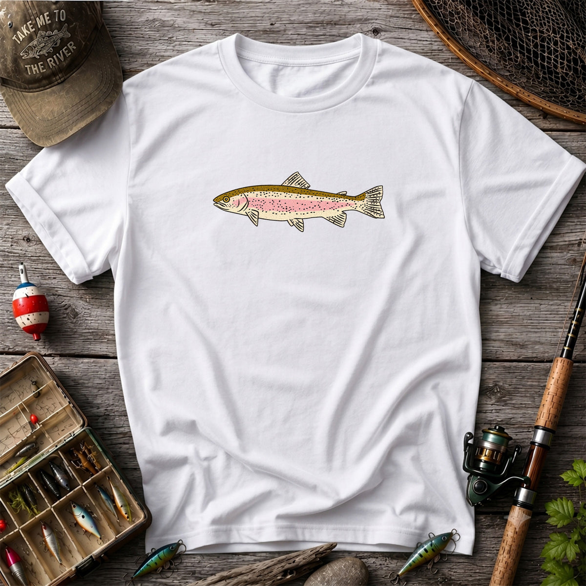 Rainbow Trout Freshwater Fishing Graphic T-Shirt