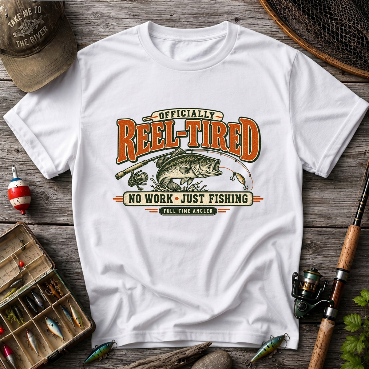 Retired Bass Fishing No Work Graphic T-Shirt