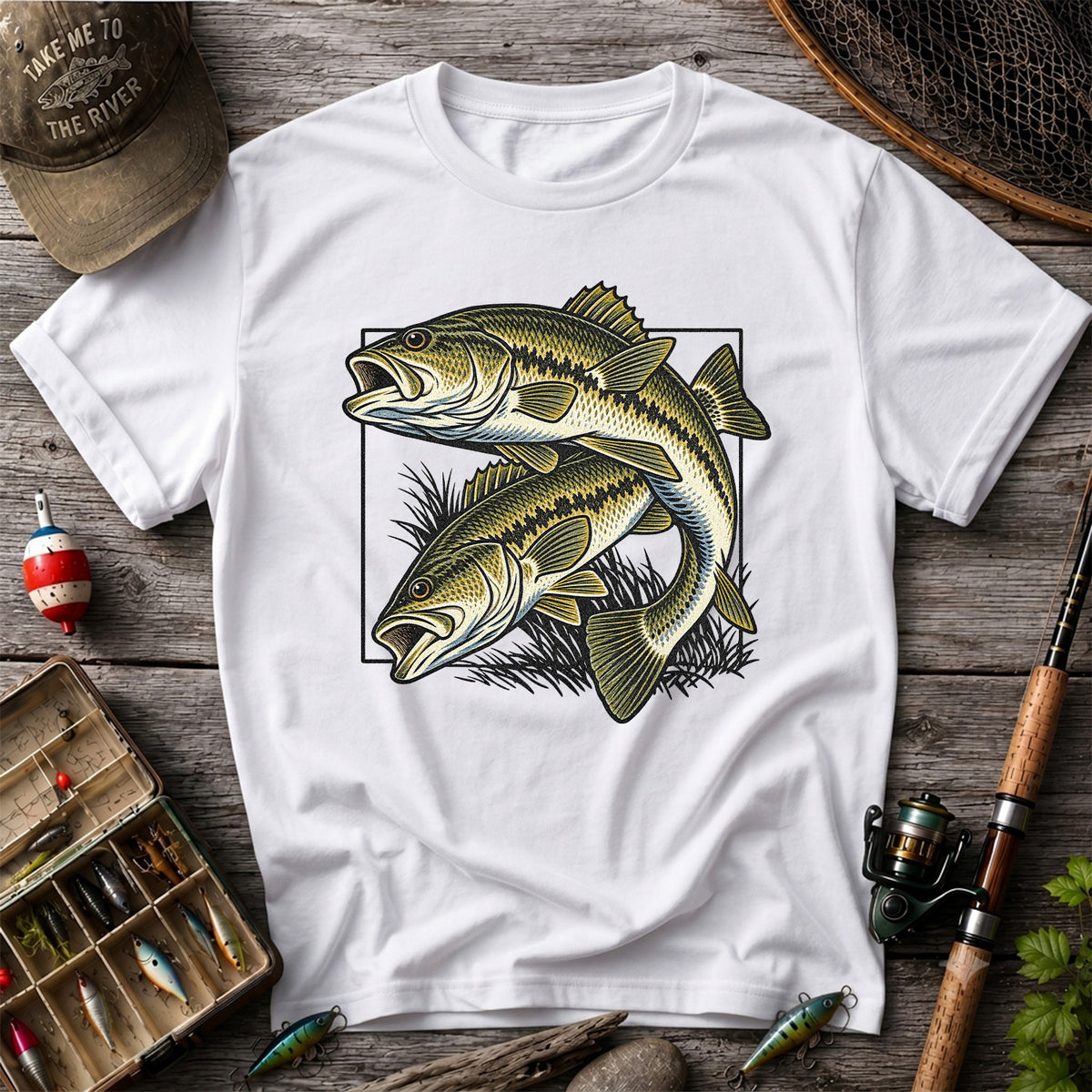 Vintage Bass Fishing Graphic T-Shirt