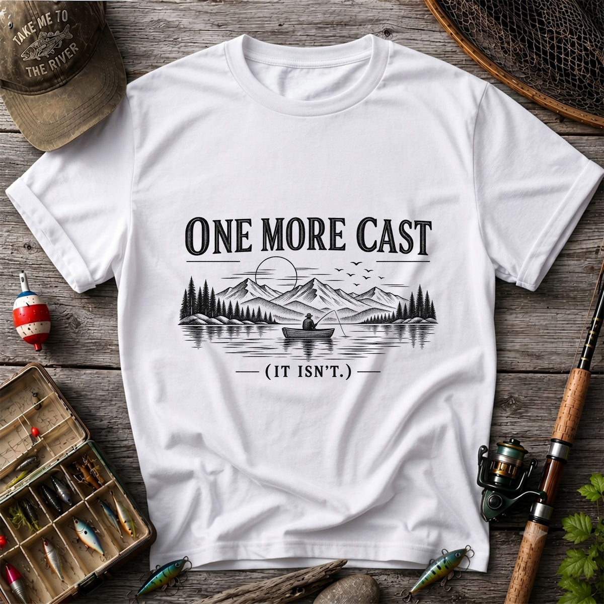 One More Cast Funny Lake Fishing Graphic T-Shirt