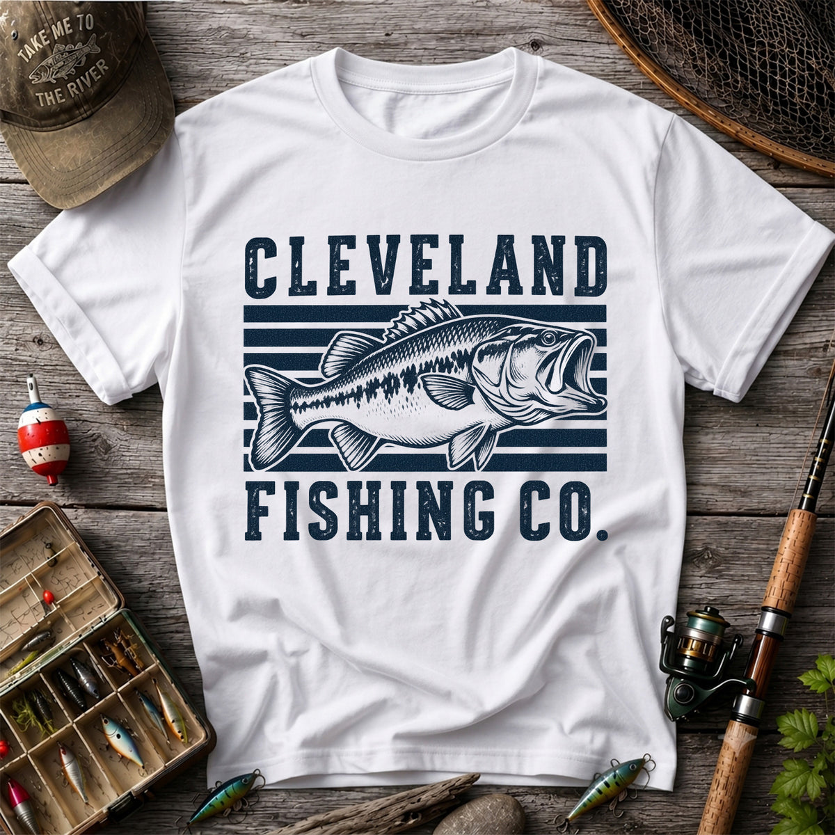 Cleveland Fishing Co Bass Fishing Graphic T-Shirt