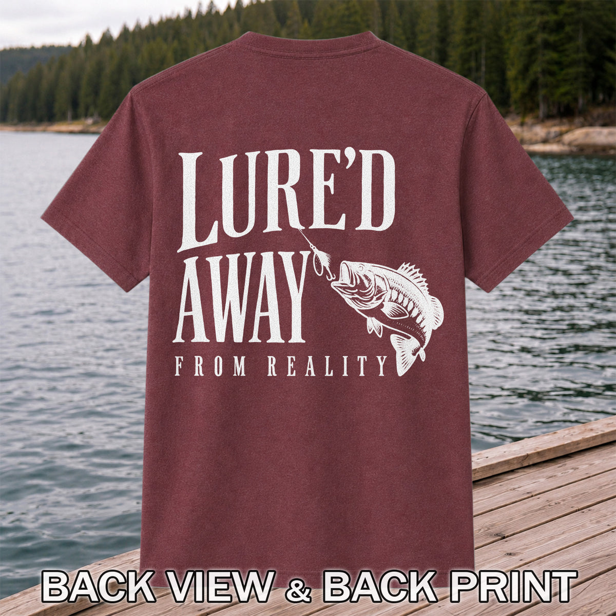 Largemouth Bass Fishing Lure Graphic T-Shirt | Back Print