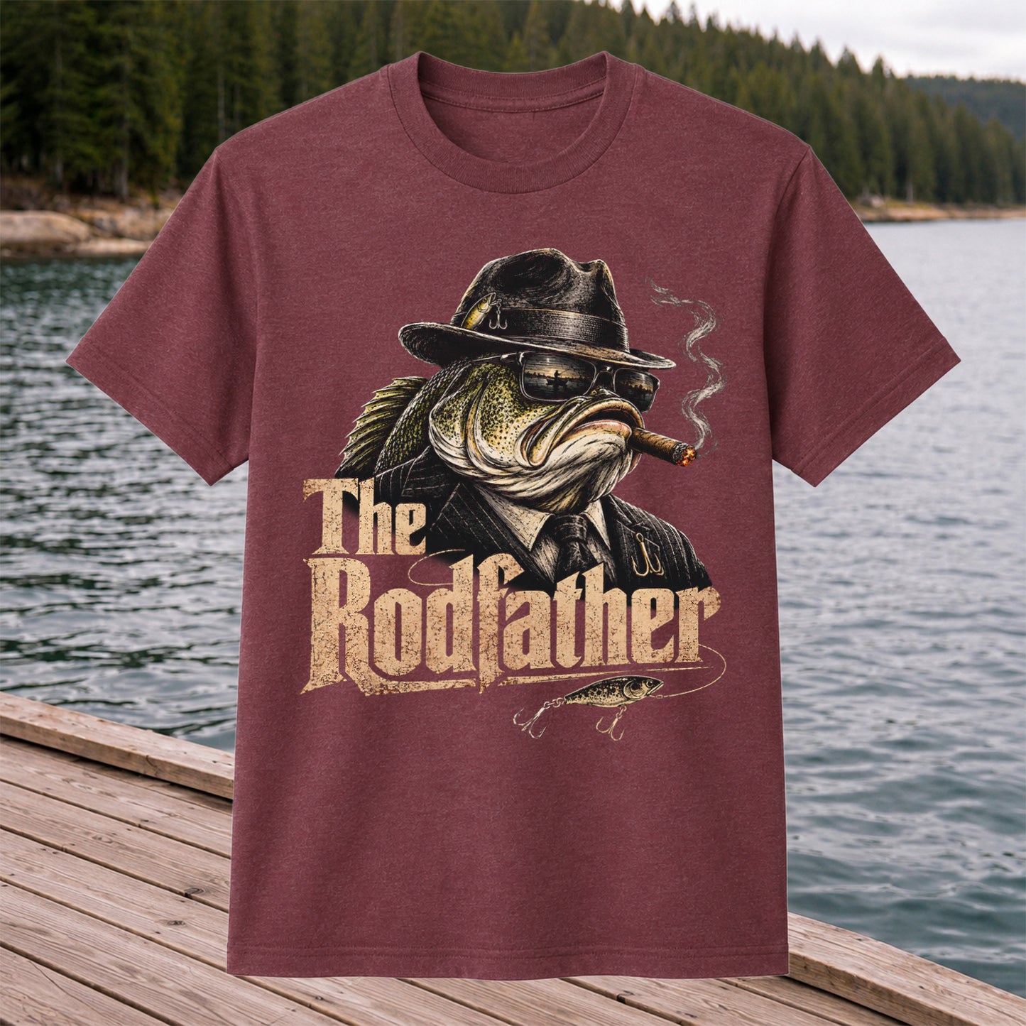 The Rodfather Funny Bass Fishing Shirt