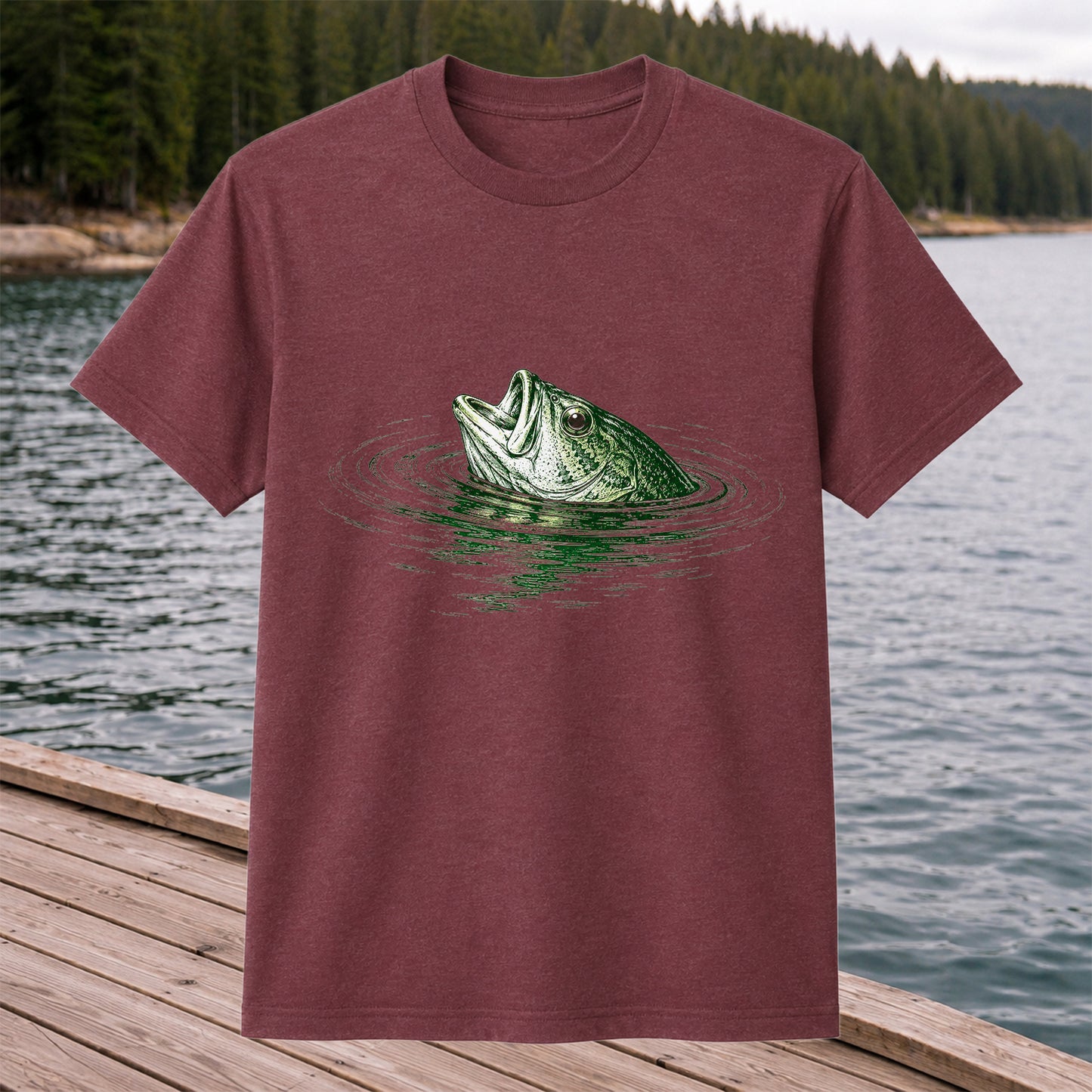 Bass Fishing T-Shirt, Vintage Largemouth Bass Graphic Tee for Anglers