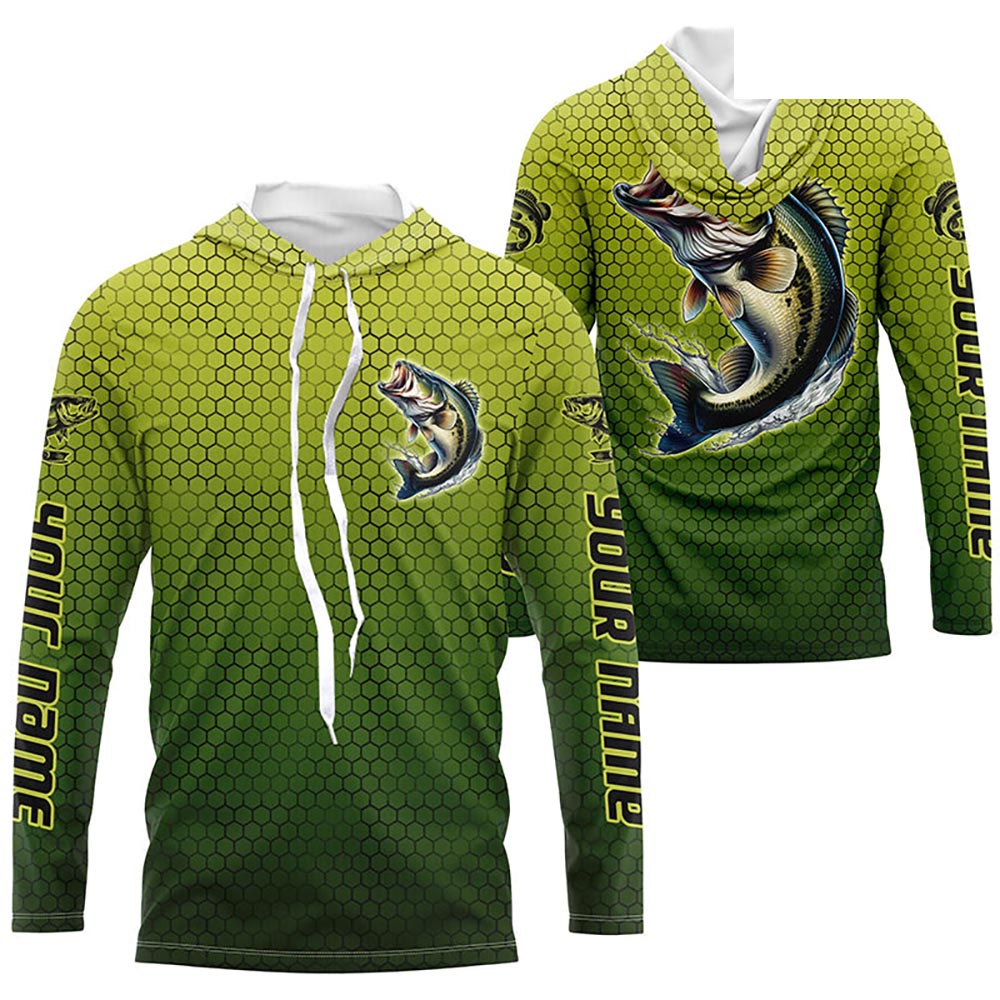 Bass Fishing Custom Long Sleeve Tournament Fishing Shirts, Bass Fisherman Fishing Jerseys IPHW6415