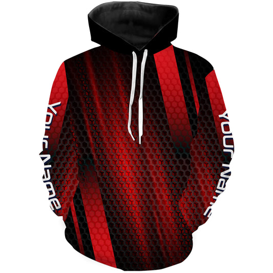 Fishing Red background Custom name 3D All Over Printed Hoodie Fishing, basic UV Fishing Shirts TMTS036