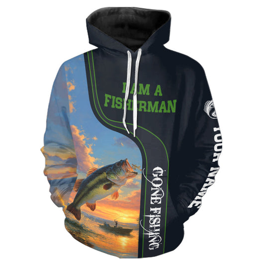 I am a fisherman - gift for fisherman bass fishing shirt with hoodie