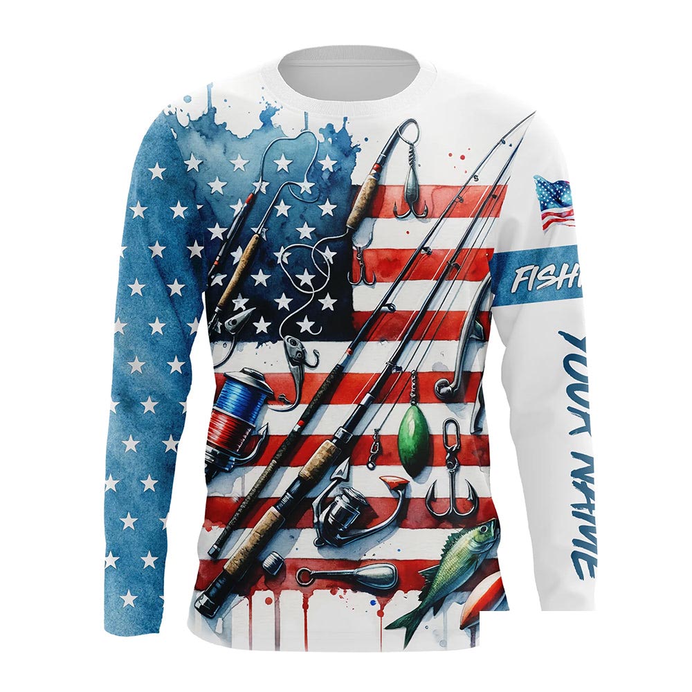 American Flag UV Protection Fishing Shirt Fishing Jersey For Fisherman A52