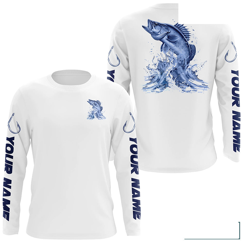 Personalized Walleye Long Sleeve Performance Fishing Shirts, Walleye Fishing Jersey IPHW6408