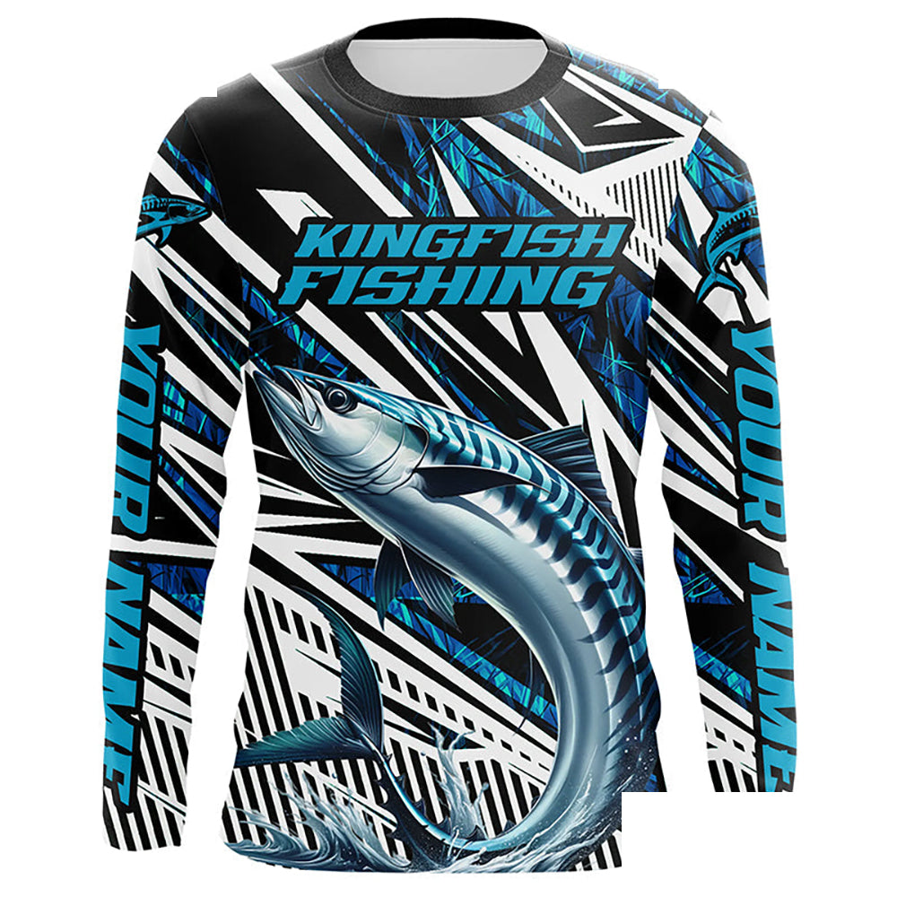King Mackerel Fishing Custom Long Sleeve Performance Shirts, Kingfish Saltwater Fishing Shirt IPHW6090