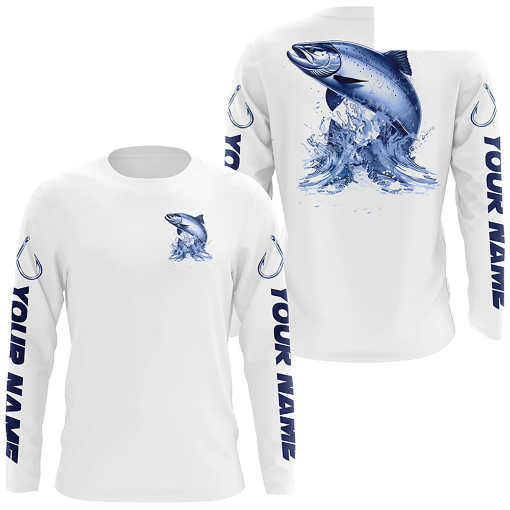 Chinook Salmon Long Sleeve Performance Fishing Shirts, Salmon Custom Fishing Jerseys IPHW6887