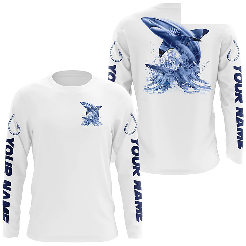 Blacktip Shark Long Sleeve Performance Fishing Shirts, Shark Custom Fishing Jerseys IPHW6888