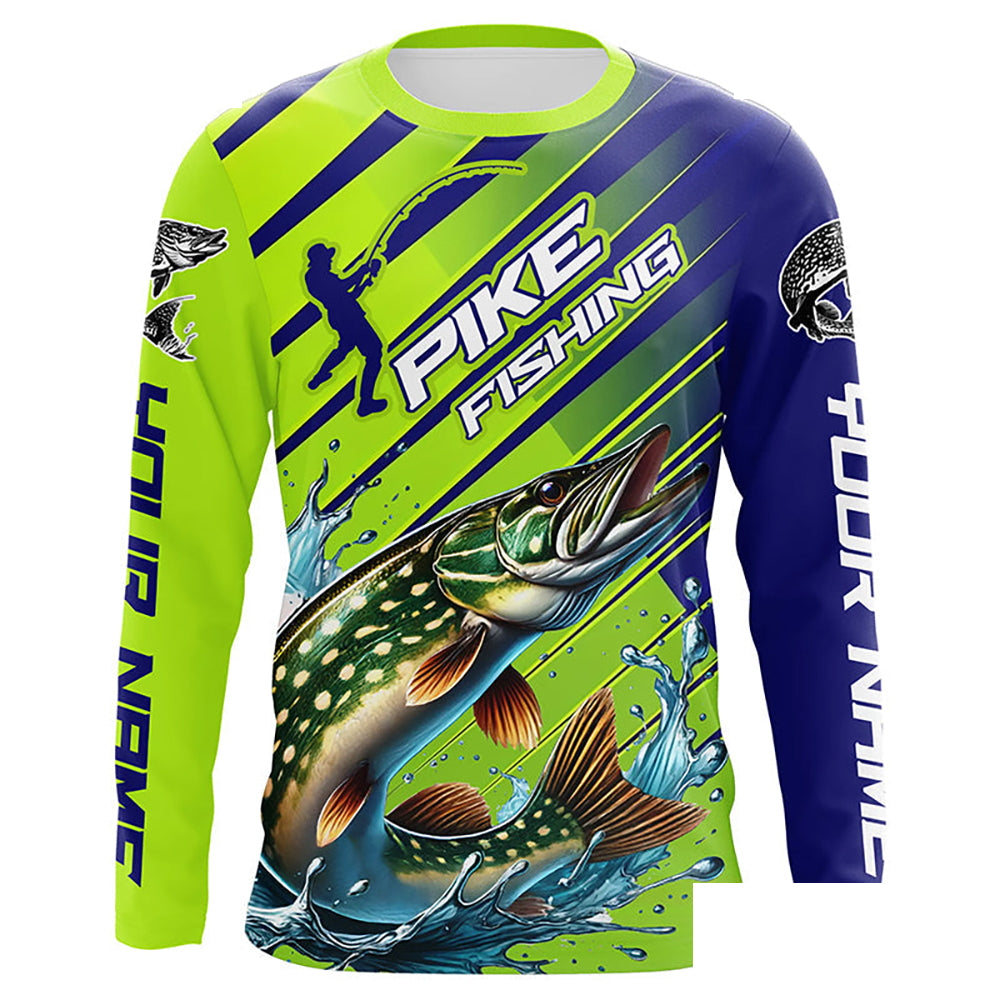 Custom Pike Fishing Uv Protection Long Sleeve Shirts, Pike Tournament Fishing Shirt IPHW7178