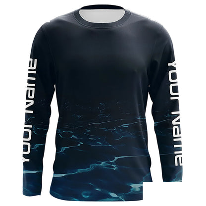 Underwater Background Long Sleeve Uv Protection Fishing Shirts, Personalized Fishing Jersey IPHW7191