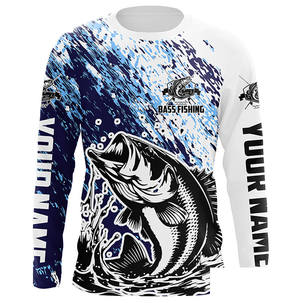 Custom Bass Fishing Jerseys, Largemouth Bass Tournament Long Sleeve Fishing Shirts IPHW5790