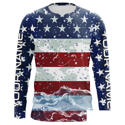 American Flag Custom Long Sleeve Uv Protection Fishing Shirts, Patriotic Fishing Jersey IPHW6850