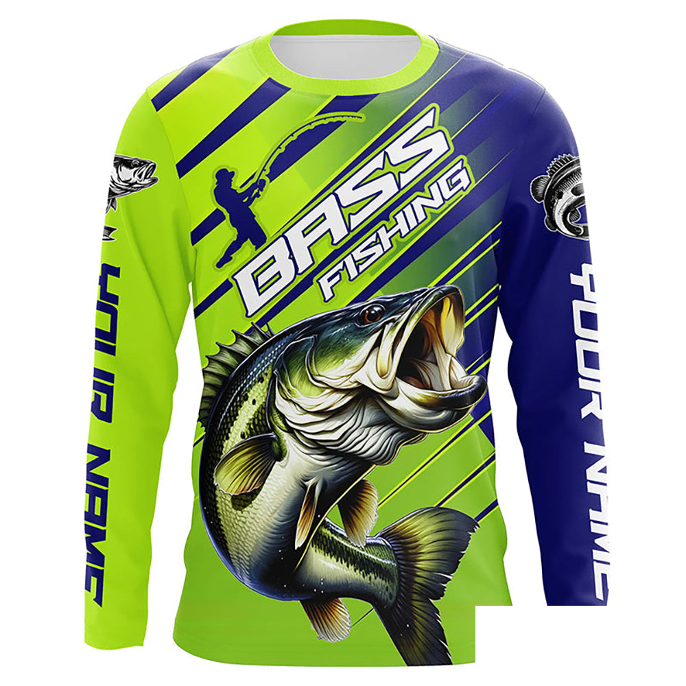 Custom Largemouth Bass Fishing Uv Protection Long Sleeve Shirts, Bass Tournament Fishing Shirt IPHW6278