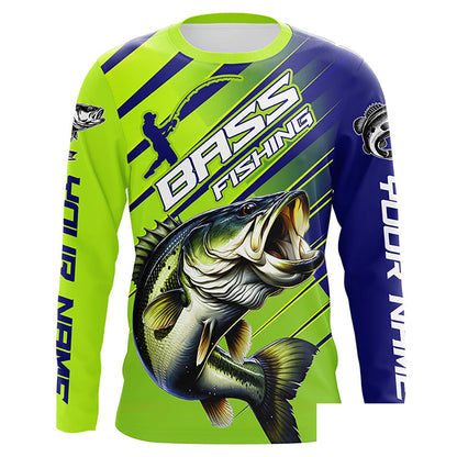 Custom Largemouth Bass Fishing Uv Protection Long Sleeve Shirts, Bass Tournament Fishing Shirt IPHW6278