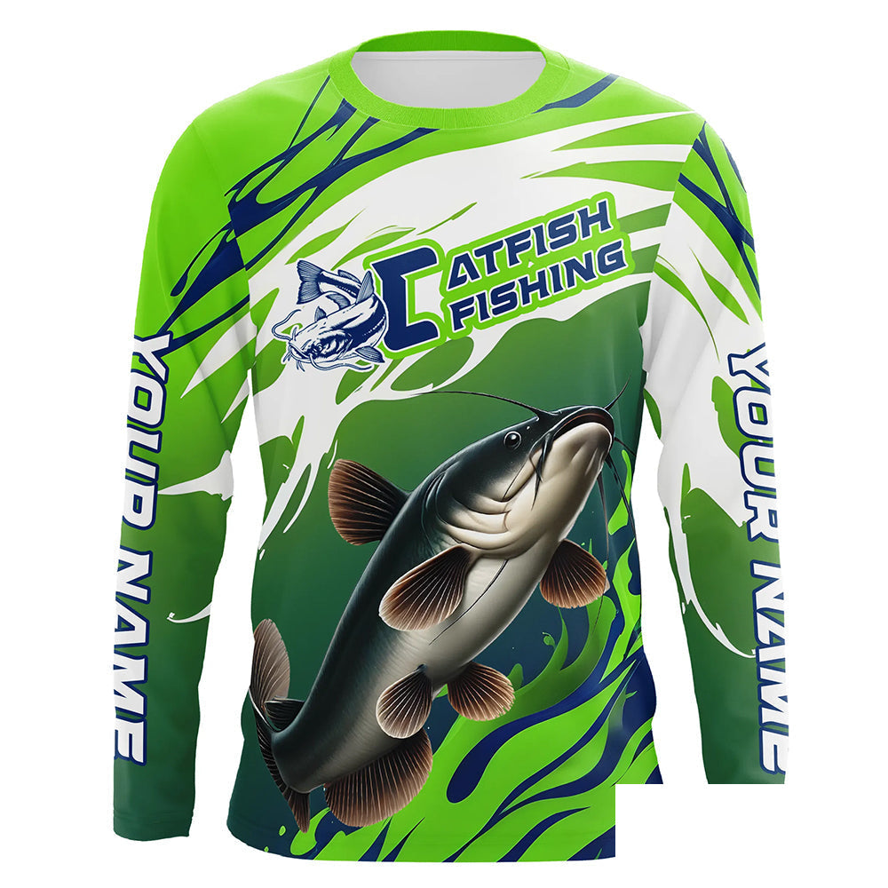 Catfish Fishing Custom Long Sleeve Fishing Shirts, Catfish Fishing Tournament Shirts Fishing Jerseys IPHW7182