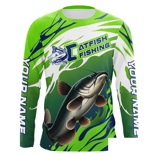 Catfish Fishing Custom Long Sleeve Fishing Shirts, Catfish Fishing Tournament Shirts Fishing Jerseys IPHW7182