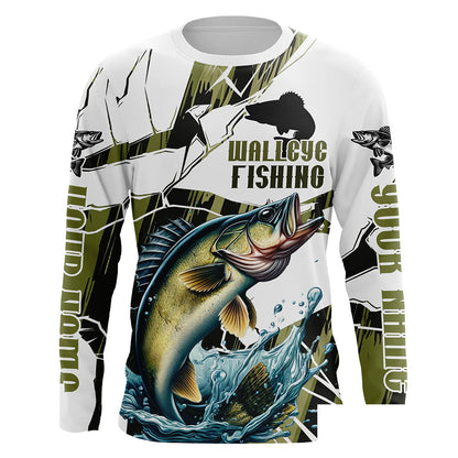 Wallyee Fishing Custom Long Sleeve Tournament Shirts, Fishing Camo Walleye Fisherman Jerseys IPHW6455