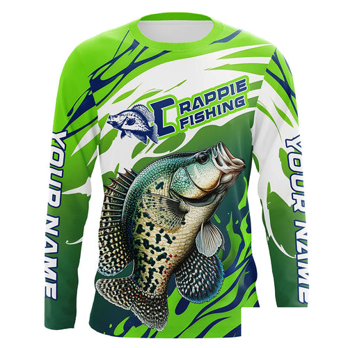 Personalized Crappie Fishing Jerseys, Crappie Fishing Long Sleeve Tournament Fishing Shirts IPHW7027