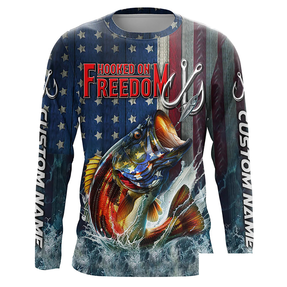 American Flag Bass Custom Fishing Shirts, Patriotic Bass Fishing Jerseys For Men, Women And Kid IPHW5763
