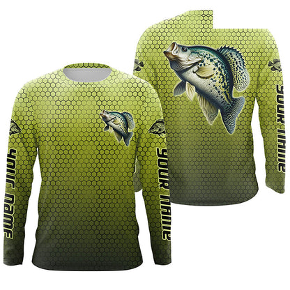 Crappie Fishing Custom Long Sleeve Tournament Fishing Shirts, Crappie Fisherman Fishing Jerseys IPHW6414