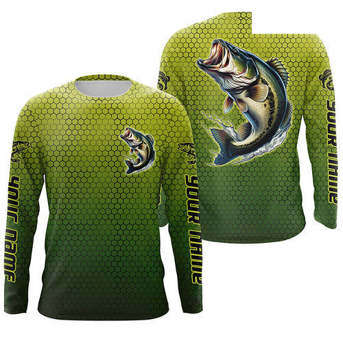 Bass Fishing Custom Long Sleeve Tournament Fishing Shirts, Bass Fisherman Fishing Jerseys IPHW6415