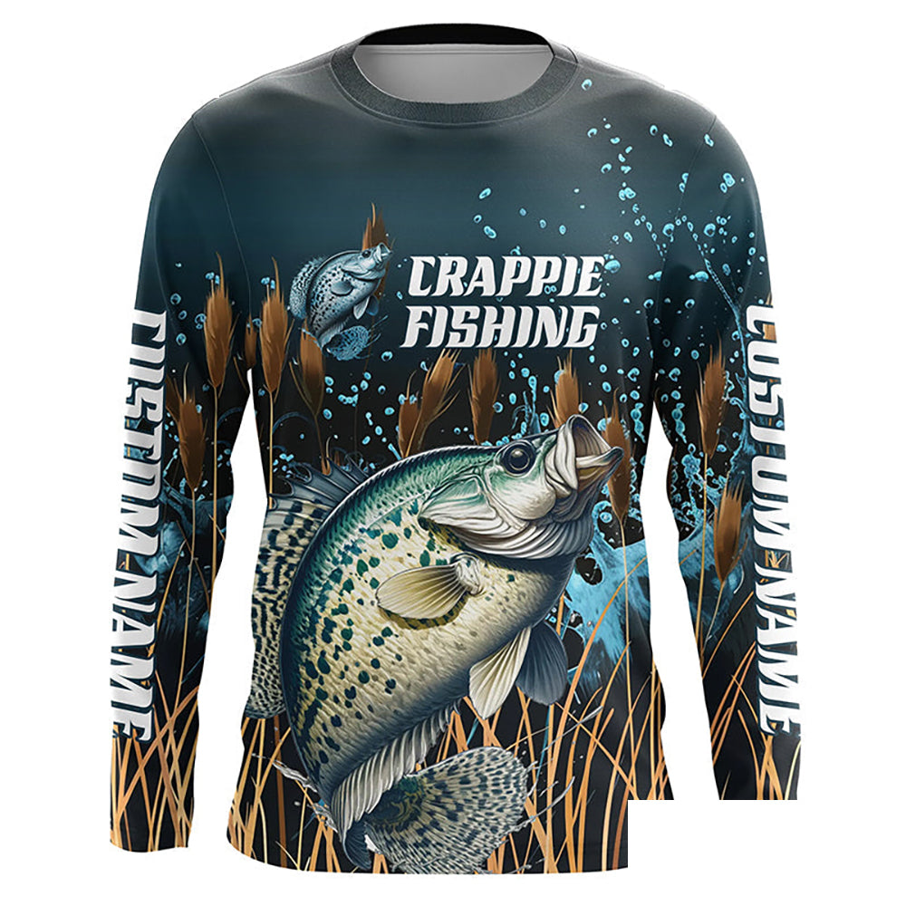 Crappie Fishing Customized Long Sleeve Tournament Fishing Shirts, Crappie Fishing Jerseys IPHW6633