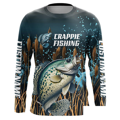 Crappie Fishing Customized Long Sleeve Tournament Fishing Shirts, Crappie Fishing Jerseys IPHW6633